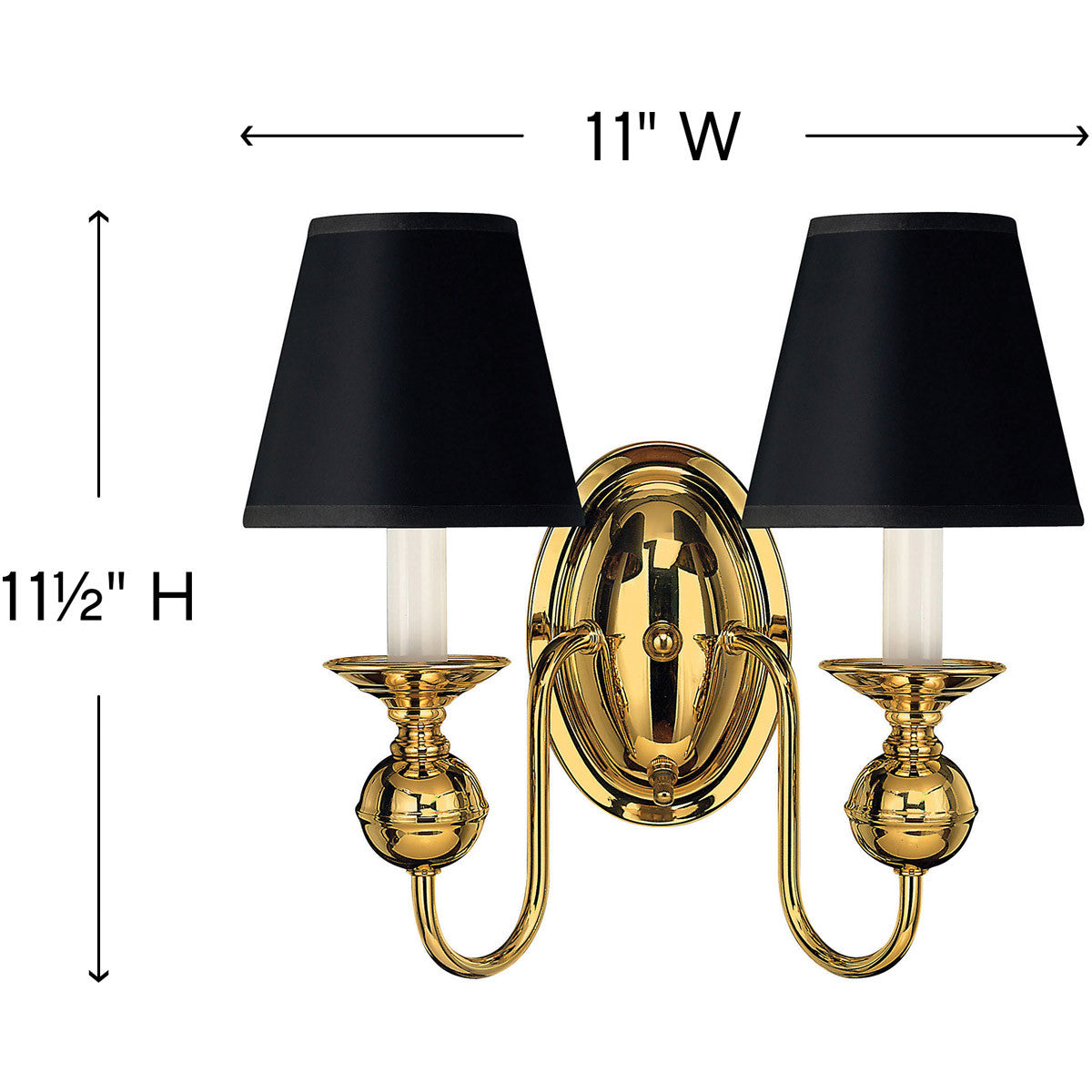 Hinkley Lighting Virginian Two Light Sconce Polished Brass 5124PB