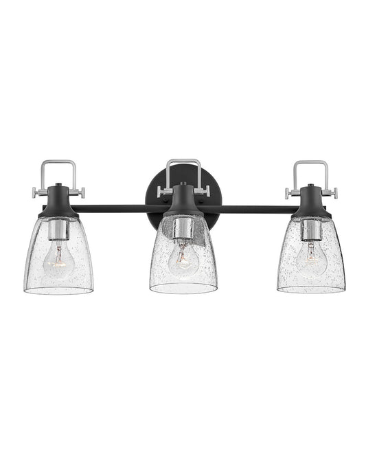 Hinkley Lighting Easton Three Light Vanity Black with Chrome accents 51273BK-CM