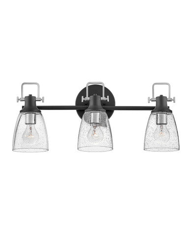 Hinkley Lighting Easton Three Light Vanity Black with Chrome accents 51273BK-CM