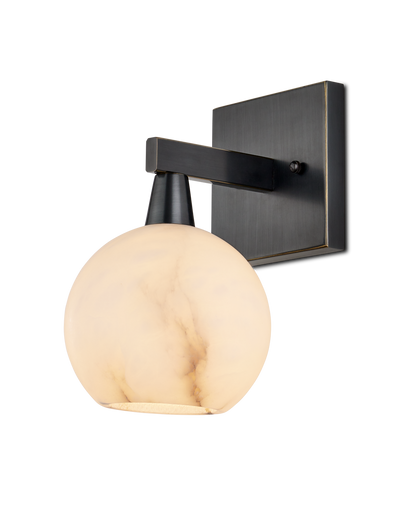 Currey & Co Bombelles Bronze Bath Wall Sconce in Oil Rubbed Bronze/Natural 5800-0042