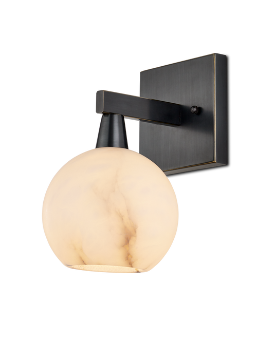 Currey & Co Bombelles Bronze Bath Wall Sconce in Oil Rubbed Bronze/Natural 5800-0042