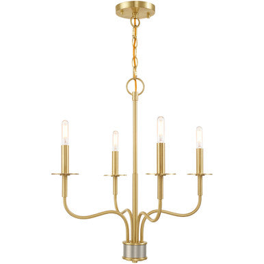 Livex Lighting Lisbon Collection 4 Lt Satin Brass Mini Chandelier in Satin Brass 51324-12