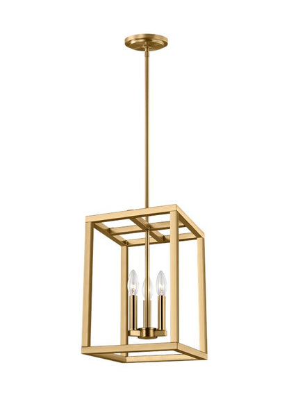 Generation Lighting Moffet Street Small Three Light Hall / Foyer in Satin Brass 5134503-848