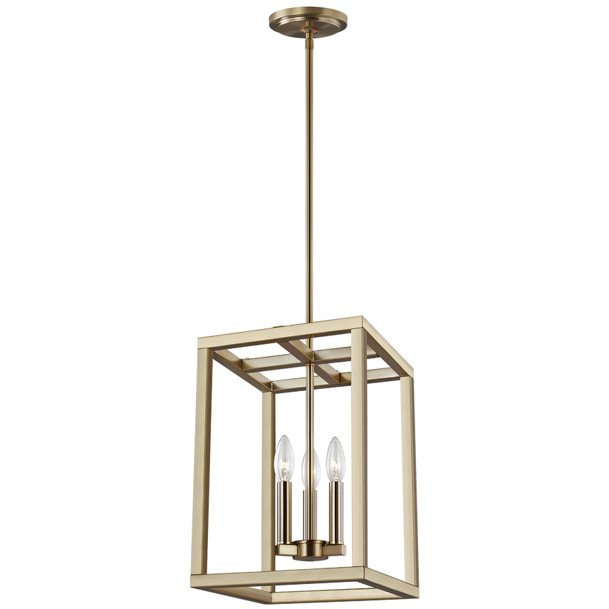 Generation Lighting Moffet Street Small Three Light Hall / Foyer in Satin Brass 5134503EN-848