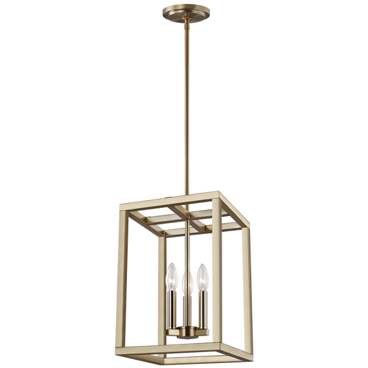 Generation Lighting Moffet Street Small Three Light Hall / Foyer in Satin Brass 5134503EN-848