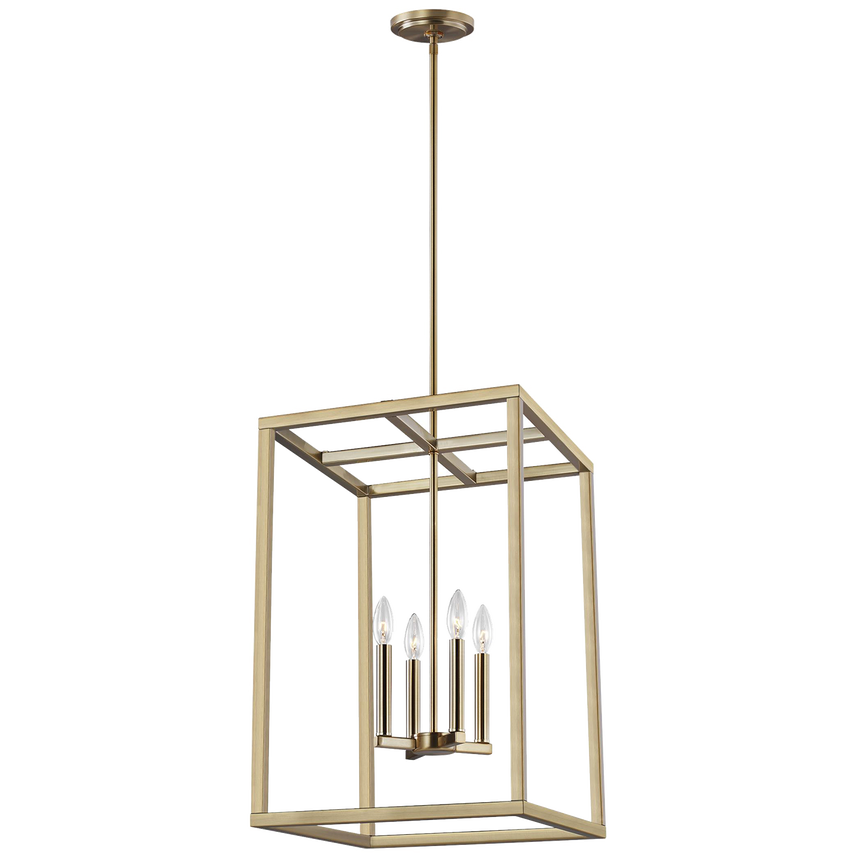 Generation Lighting Moffet Street Medium Four Light Hall / Foyer in Satin Brass 5134504EN-848