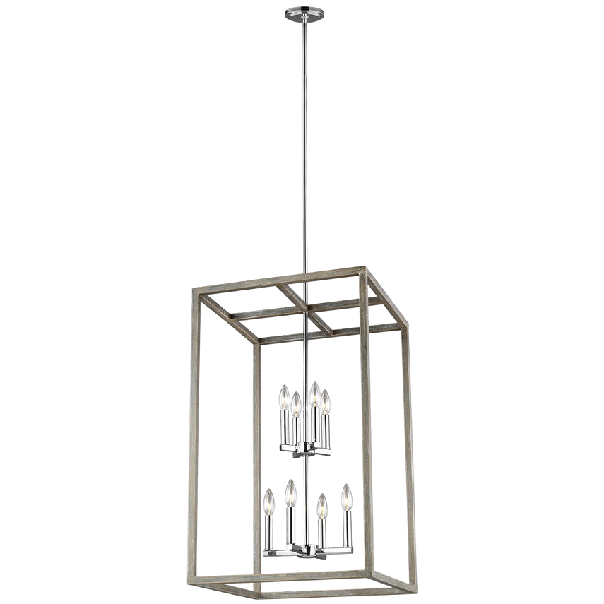 Generation Lighting Moffet Street Large Eight Light Hall / Foyer in Washed Pine 5134508EN-872