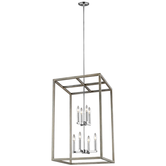 Generation Lighting Moffet Street Large Eight Light Hall / Foyer in Washed Pine 5134508EN-872