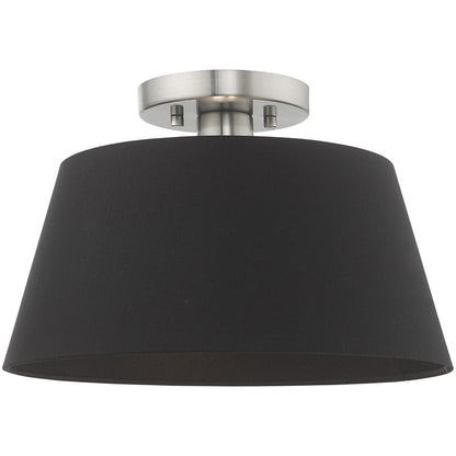 Livex Lighting Belclaire Collection 1 Lt Brushed Nickel Ceiling Mount in Brushed Nickel 51352-91