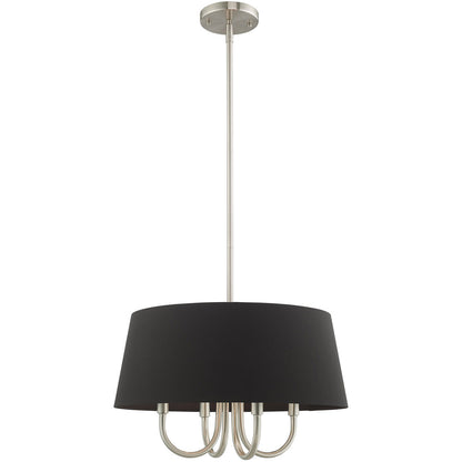 Livex Lighting Belclaire Collection 4 Lt Brushed Nickel Pendant Chandelier in Brushed Nickel 51354-91