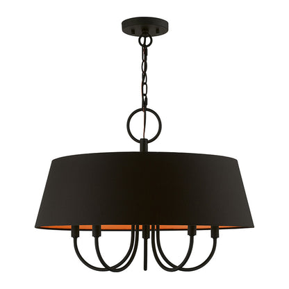 Livex Lighting Palma Collection  5 Light Black Pendant Chandelier in Black 51355-04