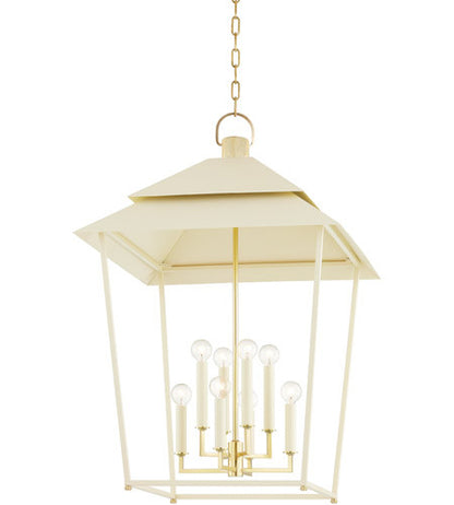 Hudson Valley Lighting Natick 8 Light Lantern in Aged Brass 5138-AGB/SSD