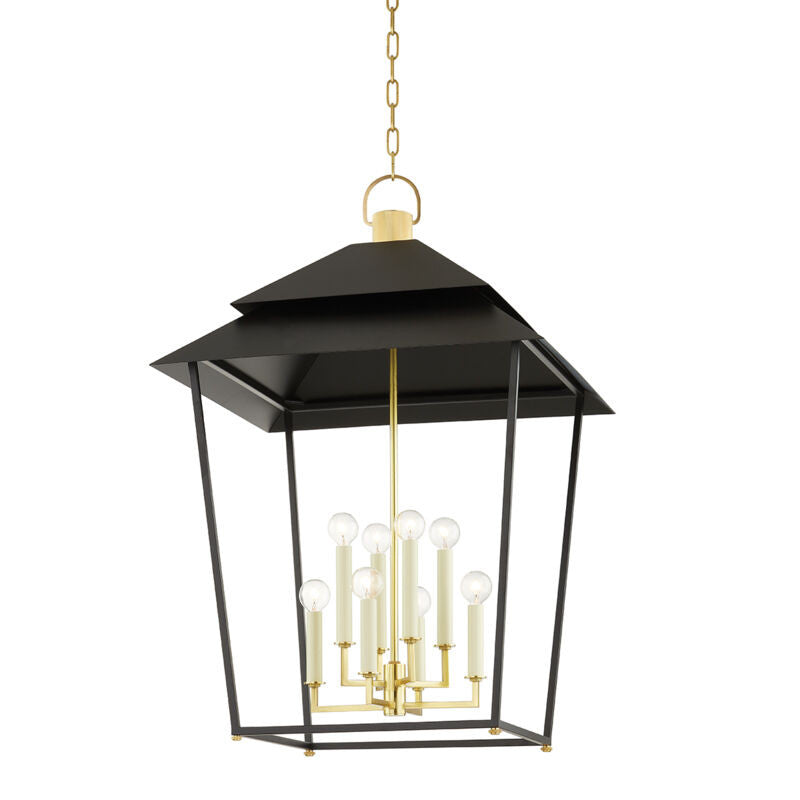 Hudson Valley Lighting Natick Lantern in Aged Brass 5138-AGB/SBK