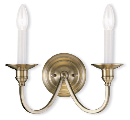 Livex Lighting Cranford Collection 2 Light Antique Brass Wall Sconce in Antique Brass 5142-01