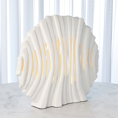 Global Views Striated Lamp in Matte White 3.31584