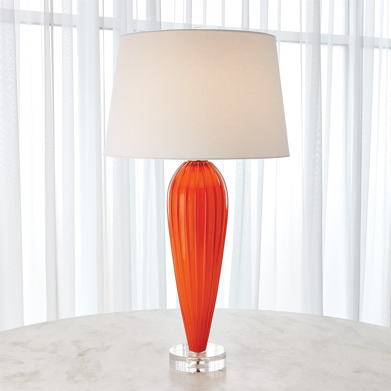 Global Views Teardrop Glass Lamp in Orange 8.82852