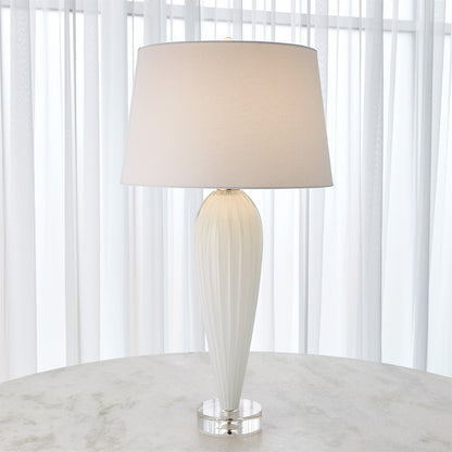 Global Views Teardrop Glass Lamp in White 8.82853