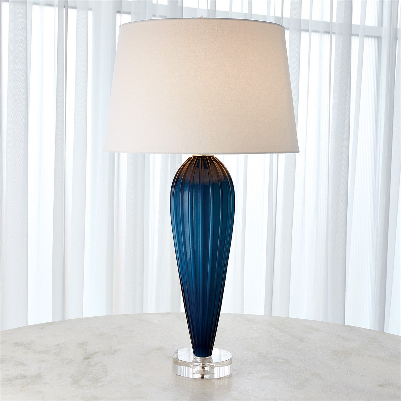 Global Views Teardrop Glass Lamp in Blue 8.82854