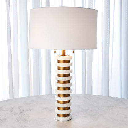 Global Views Marble Stack Lamp in White 8.82882