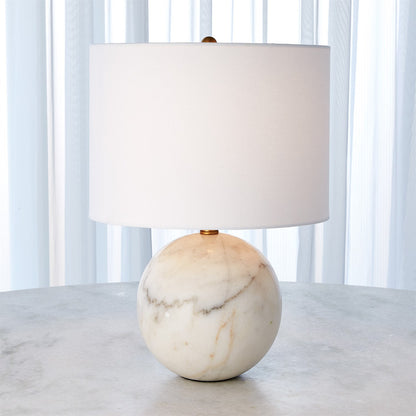 Global Views Marble Sphere Lamp in White 8.82884