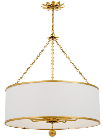 Crystorama Broche 8 Light Antique Gold Chandelier 515-GA