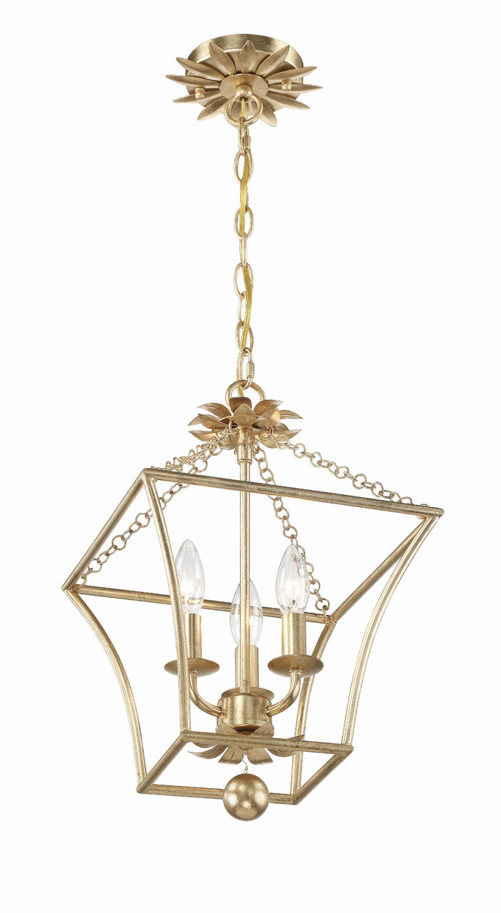 Crystorama Broche 4 Light Antique Gold Lantern 516-GA