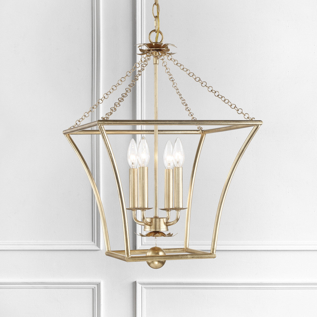 Crystorama Broche 4 Light Antique Gold Lantern 516-GA