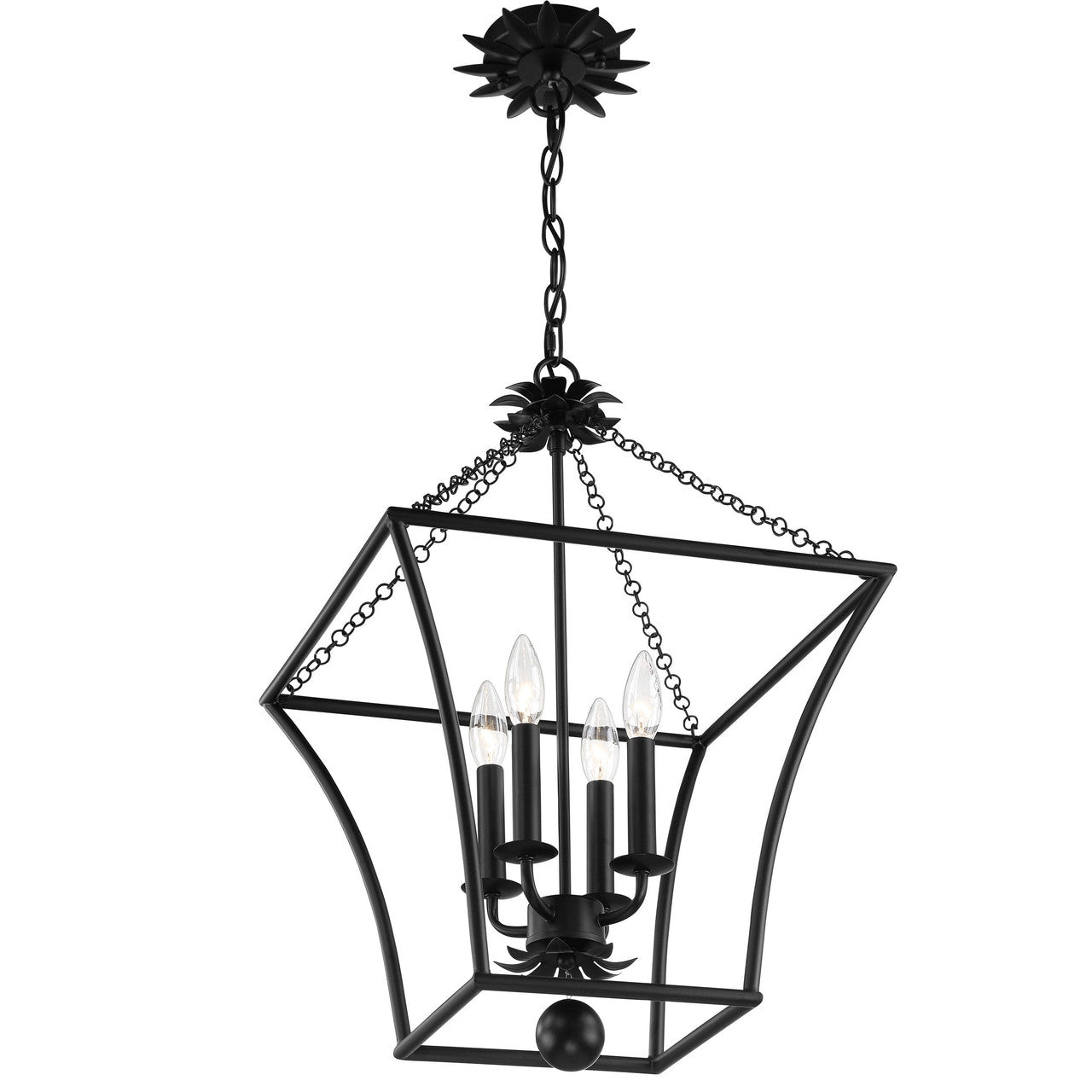 Crystorama Broche 4 Light Matte Black Lantern 516-MK