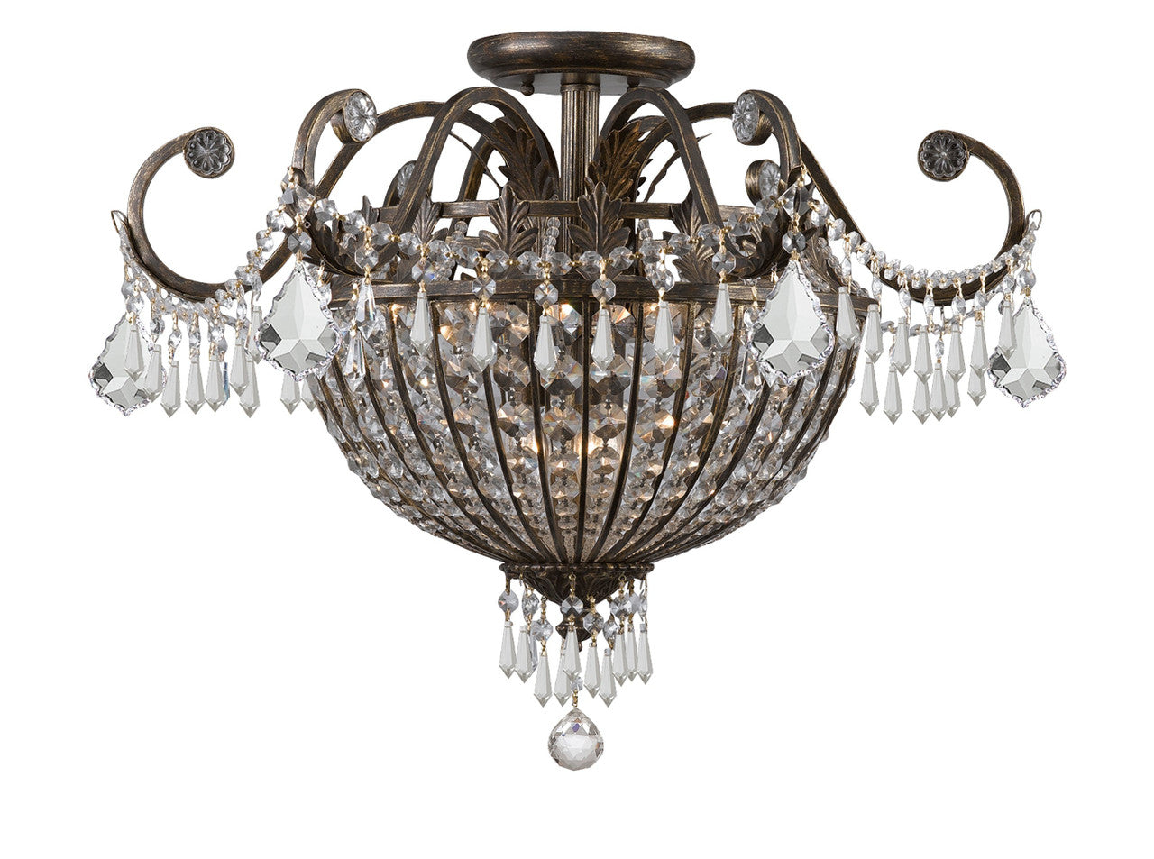 Crystorama Vanderbilt 6 Light Hand Cut Crystal English Bronze Ceiling Mount 5167-EB-CL-MWP