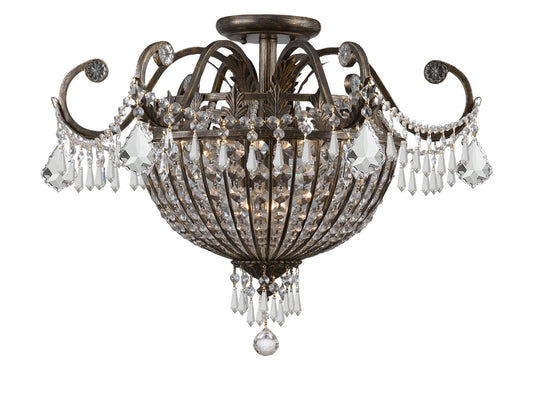 Crystorama Vanderbilt 6 Light Hand Cut Crystal English Bronze Ceiling Mount 5167-EB-CL-MWP