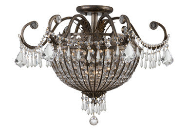 Crystorama Vanderbilt 6 Light Hand Cut Crystal English Bronze Ceiling Mount 5167-EB-CL-MWP