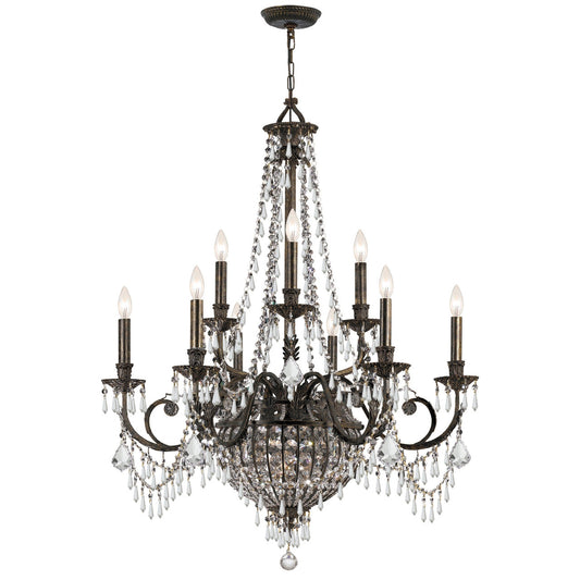 Crystorama Vanderbilt 12 Light Hand Cut Crystal English Bronze Chandelier 5168-EB-CL-MWP