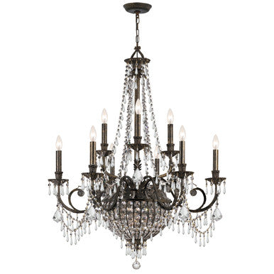 Crystorama Vanderbilt 12 Light Hand Cut Crystal English Bronze Chandelier 5168-EB-CL-MWP