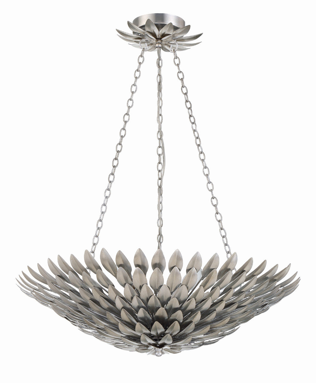 Crystorama Broche 6 Light Antique Silver Chandelier 517-SA