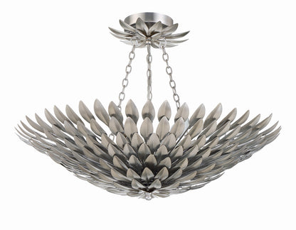 Crystorama Broche 6 Light Antique Silver Chandelier 517-SA