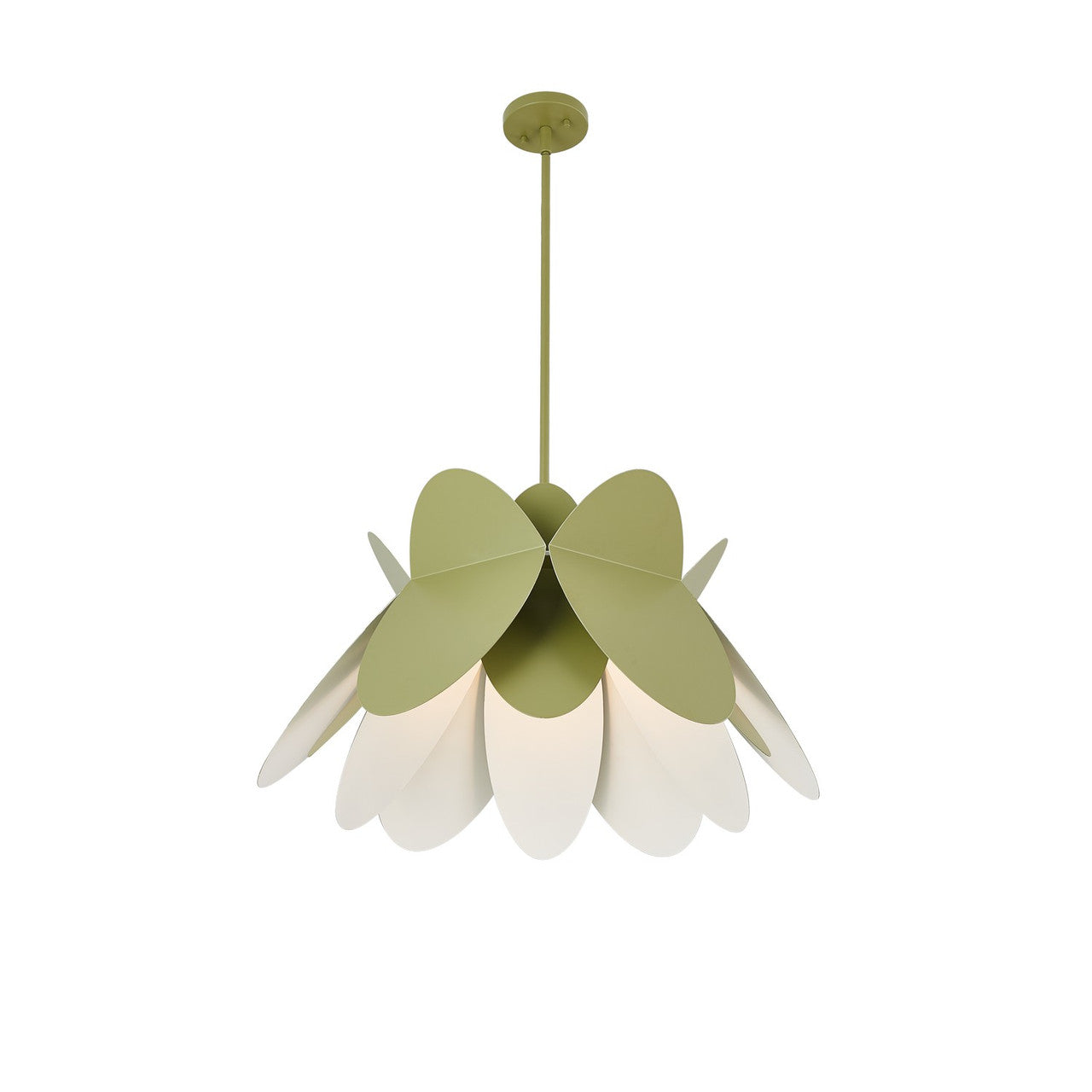 Kalco Flor 26 In Avocado Green Pendant 517056WG