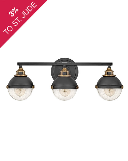 Hinkley Lighting Fletcher Three Light Vanity Black 5173BK