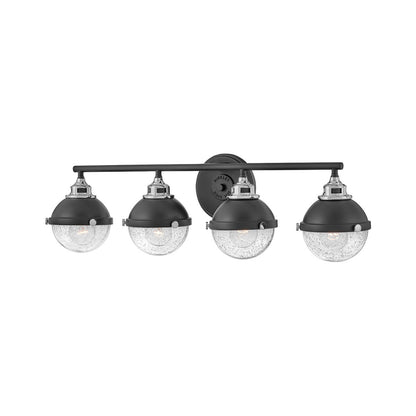 Hinkley Lighting Fletcher Four Light Vanity Black with Chrome accents 5174BK-CM