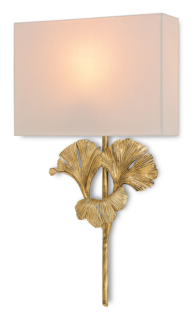 Currey & Co. Gingko Gold Wall Sconce 5178