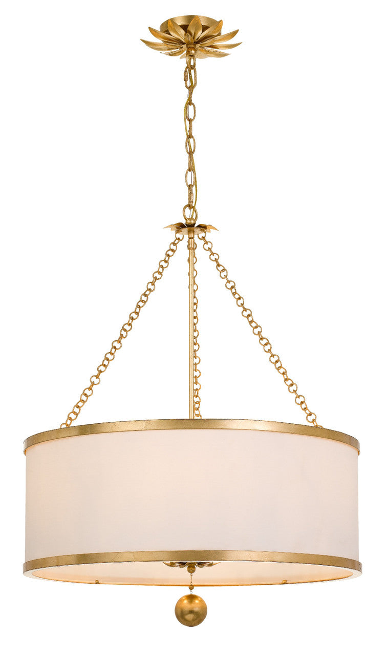 Crystorama Broche 6 Light Antique Gold Chandelier 518-GA