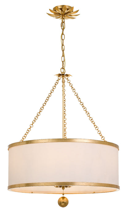 Crystorama Broche 6 Light Antique Gold Chandelier 518-GA