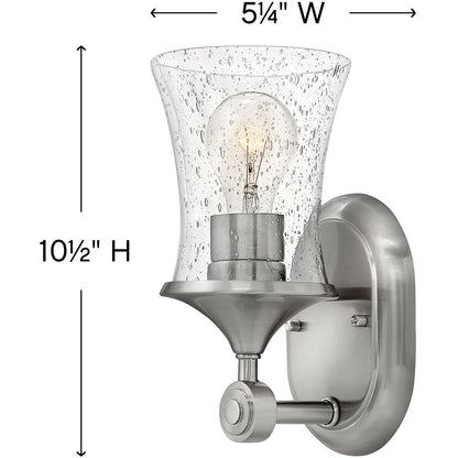 Hinkley Lighting Thistledown Single Light Vanity Brushed Nickel with Clear glass Clear Seedy Glass 51800BN-CL