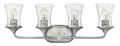 Hinkley Lighting Thistledown Four Light Vanity Brushed Nickel with Clear glass Clear Seedy Glass 51804BN-CL