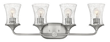 Hinkley Lighting Thistledown Four Light Vanity Brushed Nickel with Clear glass Clear Seedy Glass 51804BN-CL