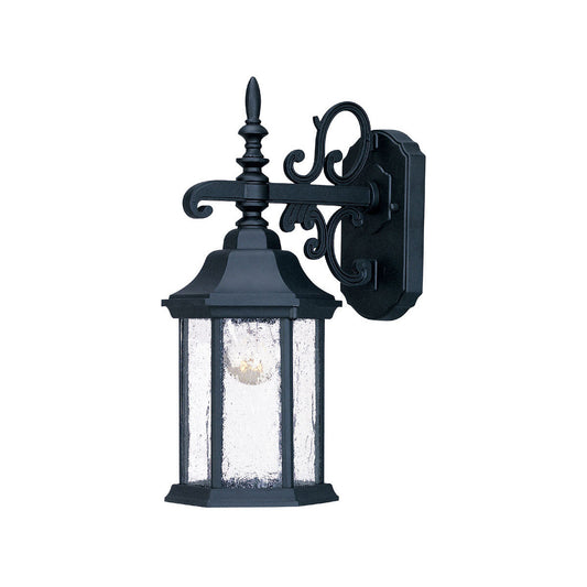 Acclaim Lighting Madison 1-Light Matte Black Wall Light With Seeded Glass in Matte Black 5184BK/SD