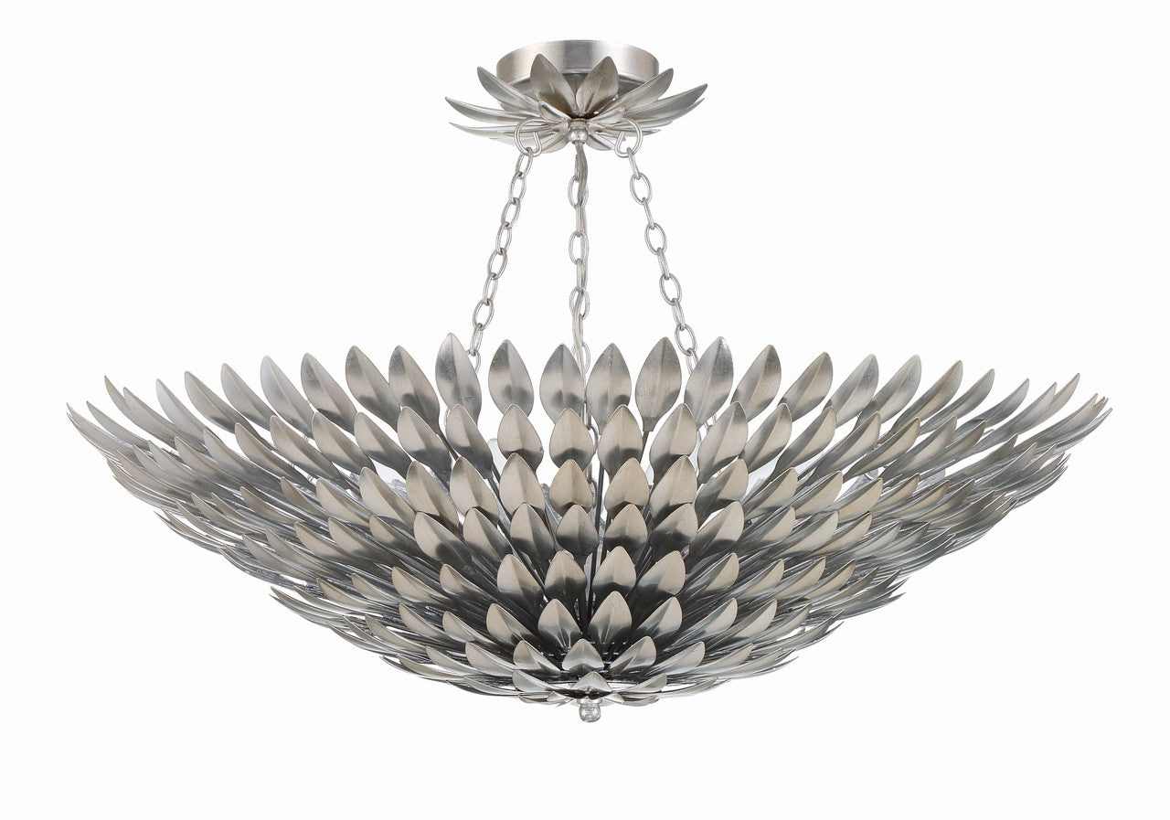 Crystorama Broche 8 Light Antique Silver Chandelier 519-SA