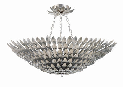 Crystorama Broche 8 Light Antique Silver Chandelier 519-SA