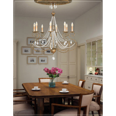 Livex Lighting Isabella Collection 5 Light + 5 Light EB Chandelier in Hand Applied European Bronze 51909-36