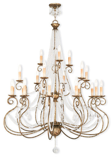 Livex Lighting Isabella Collection 21 Light EB Foyer Chandelier in Hand Applied European Bronze 51919-36