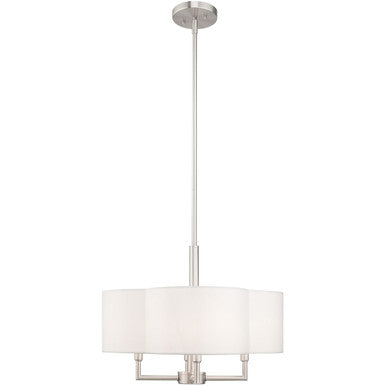 Livex Lighting Chelsea Collection 4 Lt Brushed Nickel Pendant Chandelier in Brushed Nickel 51924-91